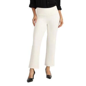 BlissClub Ultimate Straight Pants Trousers for Women with High Waist, Formal Pant for Women Office Wear with Wide Waistband