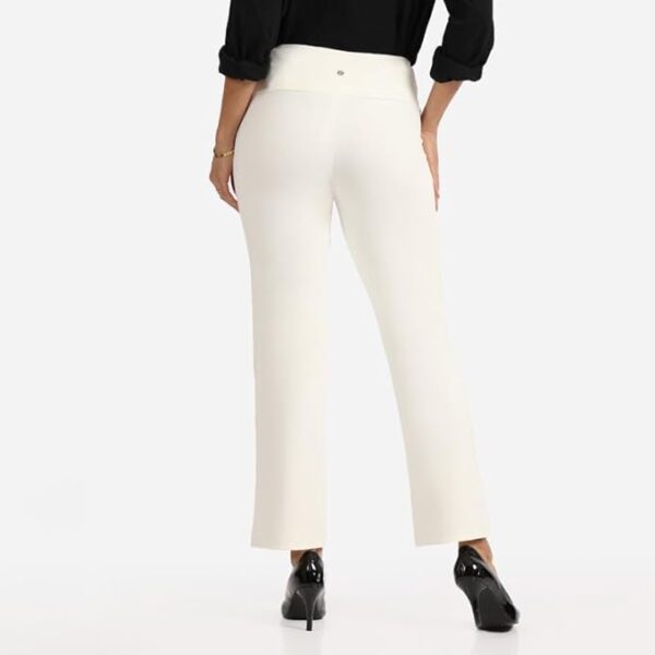 BlissClub Ultimate Straight Pants Trousers for Women with High Waist, Formal Pant for Women Office Wear with Wide Waistband - Image 3
