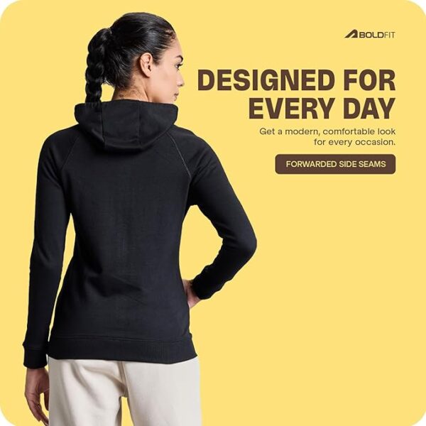 Boldfit Cotton Blend Hoodie for Women Winter Wear for Women Stylish Winter Jacket for Women Stylish Sweater for Women Winter Wear Sweatshirts for Women Stylish Thermal Zipper Winter Tops - Image 2