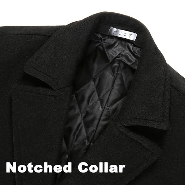 APTRO Men's Winter Full Length Trench Coat Wool Blend Top Coat Fleece Lining Overcoat - Image 3