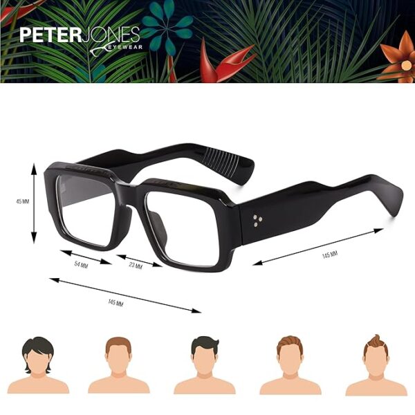 Peter Jones Rectangular Unisex Large Blue Light Blocking UV Protected Computer/Gaming Glasses (3766F) - Image 4