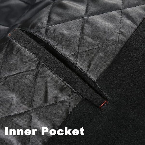 APTRO Men's Winter Full Length Trench Coat Wool Blend Top Coat Fleece Lining Overcoat - Image 4